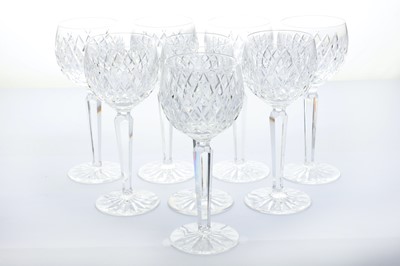 Lot 103 - A set of eight Waterford Pallas hock glasses