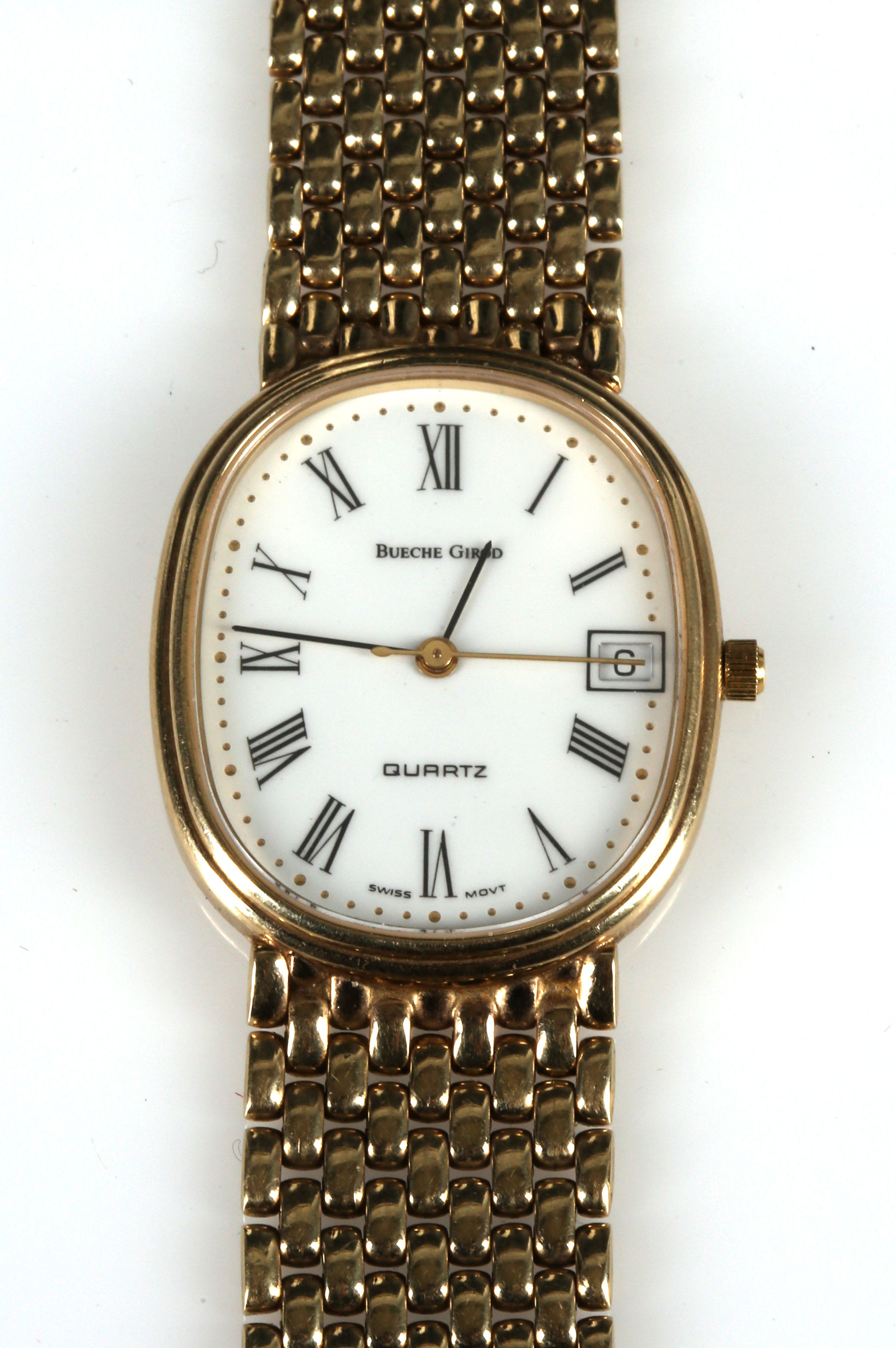 Lot 207 - A gents 9ct gold Bueche Girod dress watch,