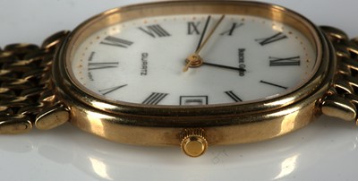 Lot 207 - A gents 9ct gold Bueche Girod dress watch,...