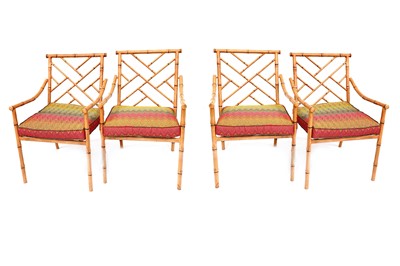Lot 653 - Vintage Faux Bamboo Armchairs
