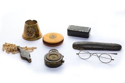 Lot 116 - A collection of items, to include a F Barker and Son compass