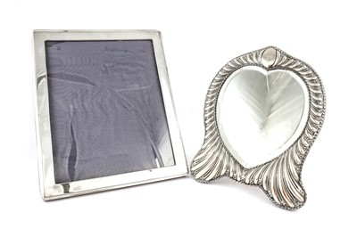 Lot 83 - A Victorian sterling silver mounted table mirror