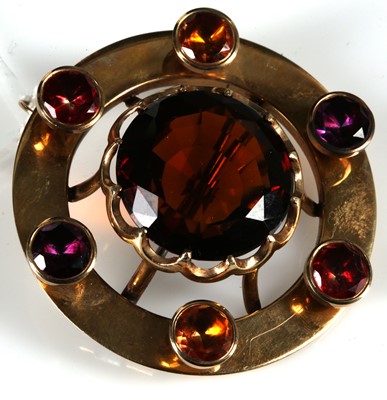 Lot 117 - A Victorian gold and multi-gem set brooch.