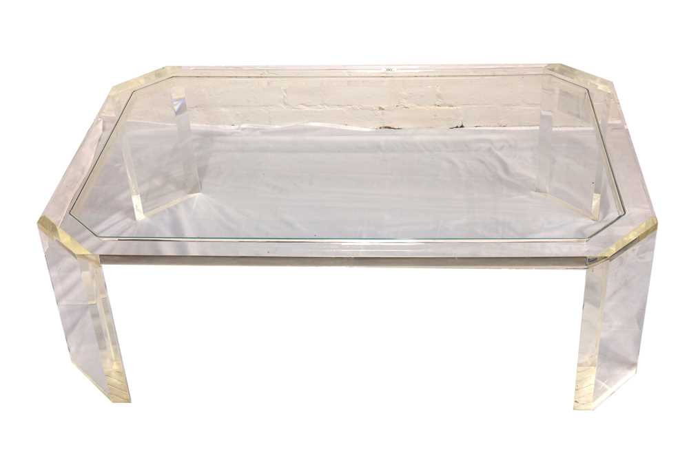 Lot 745 Kartell style perspex and glass topped