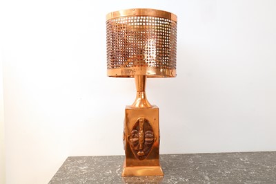 Lot 715 - Large Copper-Tone Table Lamp