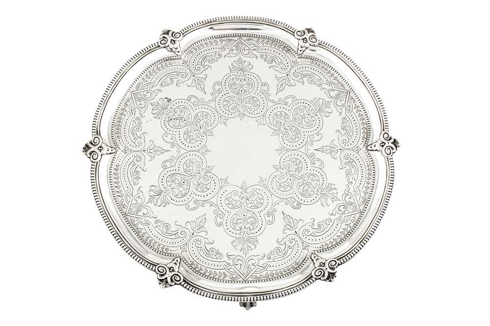 Lot 304 - A Victorian sterling silver salver, Sheffield 1882 by Fenton Brothers