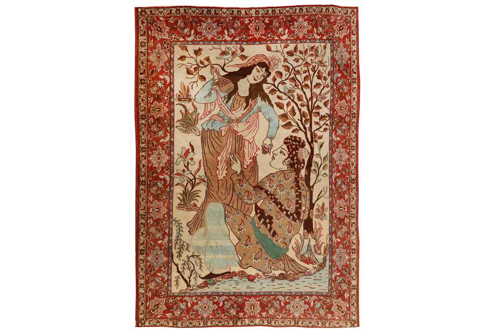 Lot 11 - A VERY FINE ISFAHAN PICTORIAL RUG, CENTRAL PERSIA