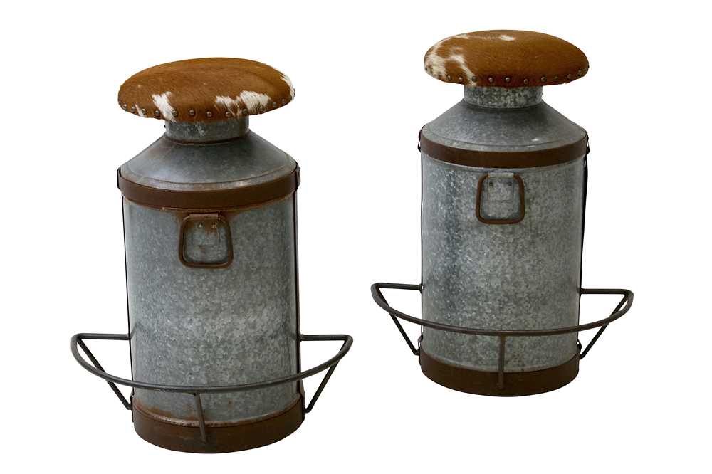 Lot 166 - Milk Churn Bar Stools