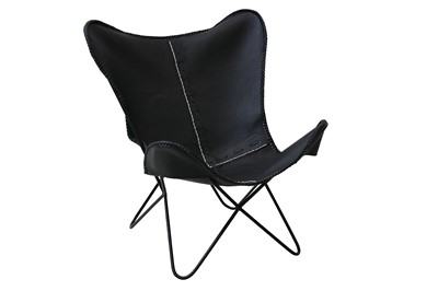 Lot 263 - Black Leather Butterfly Chair