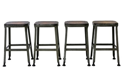 Lot 161 - Four Industrial-Style Metal Stools