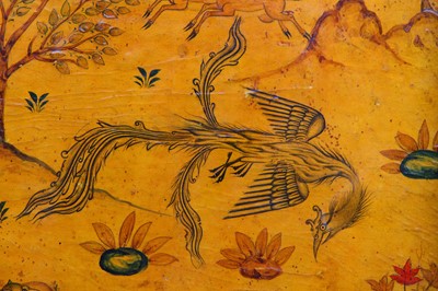 Lot 252 - A LACQUERED PAPIER-MÂCHÉ BOOK BINDING IN SAFAVID REVIVAL STYLE