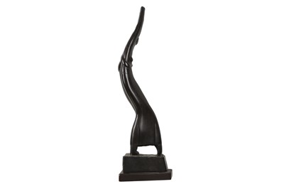 Lot 71 - A LATE 20TH CENTURY PATINATED BRONZE FIGURE OF 'DEUX DANSEUSE' AFTER A MODEL BY CHANA ORLOFF (RUSSIAN 1888-1968)