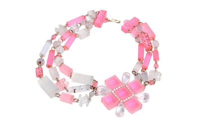 Lot 31 - Chanel Pink Plexiglass Statement Necklace