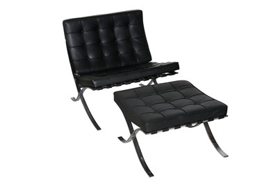 Lot 182 - MIES VAN DER ROHE for KNOLL INTERNATIONAL: the Barcelona 'Relax' chair and ottoman