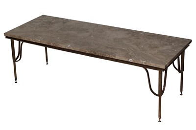Lot 186 - IN THE STYLE OF MAISON JANSEN, FRANCE: a marble topped coffee table