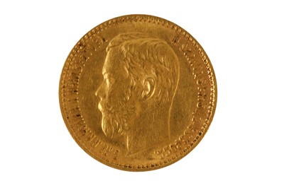 Lot 152 - A Nicholas II Russian Empire gold 5 Rubles coin, dated 1898