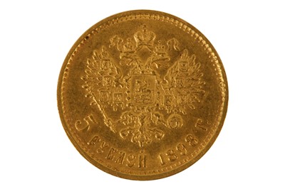 Lot 330 - A Nicholas II Russian Empire gold 5 Rubles coin, 1898