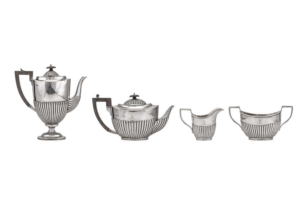 Lot 323 - A Victorian sterling silver four-piece tea and coffee service, London 1891/93 by Charles Stuart Harris
