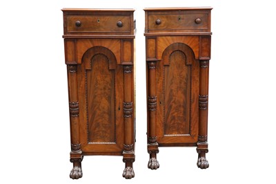 Lot 528 - A the pair of William IV cabinets