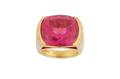 Lot 103 - A pink tourmaline and diamond dress ring, by Boodles