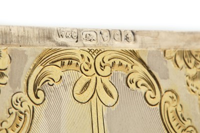 Lot 1 - A Victorian sterling silver parcel- gilt card case, Birmingham 1851 by Mary Wheeler & James Bartholomew Cronin