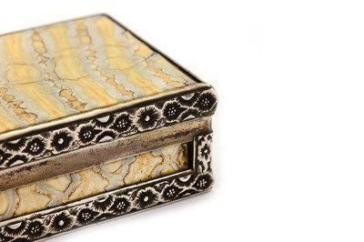 Lot 21 - A mid-19th century unmarked silver, mammoth tooth ivory and tortoiseshell snuff box, English circa 1850