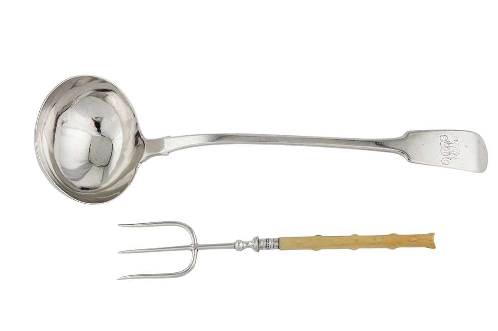 Lot 209 - A William IV sterling silver soup ladle, London 1836 by Samuel Hayne & Dudley Cater
