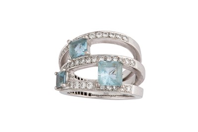 Lot 28 - An aquamarine and diamond ring, retailed by Ritz Fine Jewellery