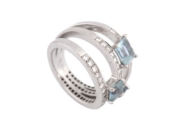 Lot 28 - An aquamarine and diamond ring, retailed by Ritz Fine Jewellery