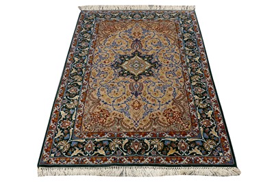 Lot 35 - AN EXTREMELY FINE PART SILK ISFAHAN  RUG, CENTRAL PERSIA