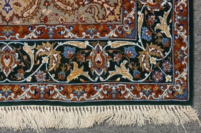 Lot 35 - AN EXTREMELY FINE PART SILK ISFAHAN  RUG, CENTRAL PERSIA