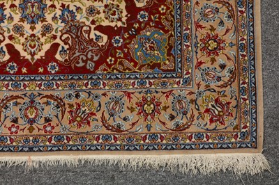 Lot 70 - AN EXTREMELY FINE PART SILK ISFAHAN RUG, CENTRAL PERSIA