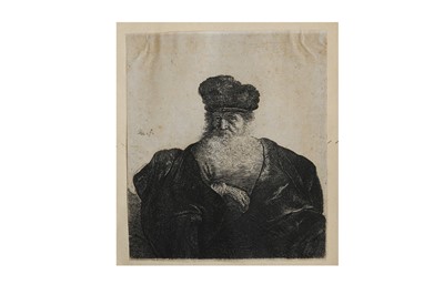 Lot 335 - van Rijn (Rembrandt) Old man with beard, fur cap and velvet cloak
