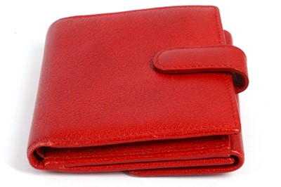 Lot 27 - Chanel Red Leather Camelia Bifold Wallet