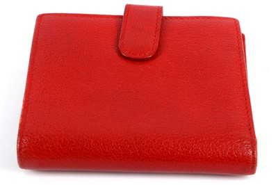 Lot 27 - Chanel Red Leather Camelia Bifold Wallet