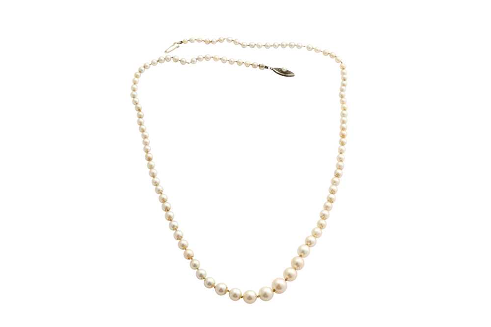 Lot 46 - A single-strand cultured pearl necklace, by Mikimoto