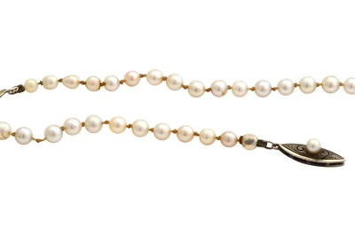 Lot 46 - A single-strand cultured pearl necklace, by Mikimoto