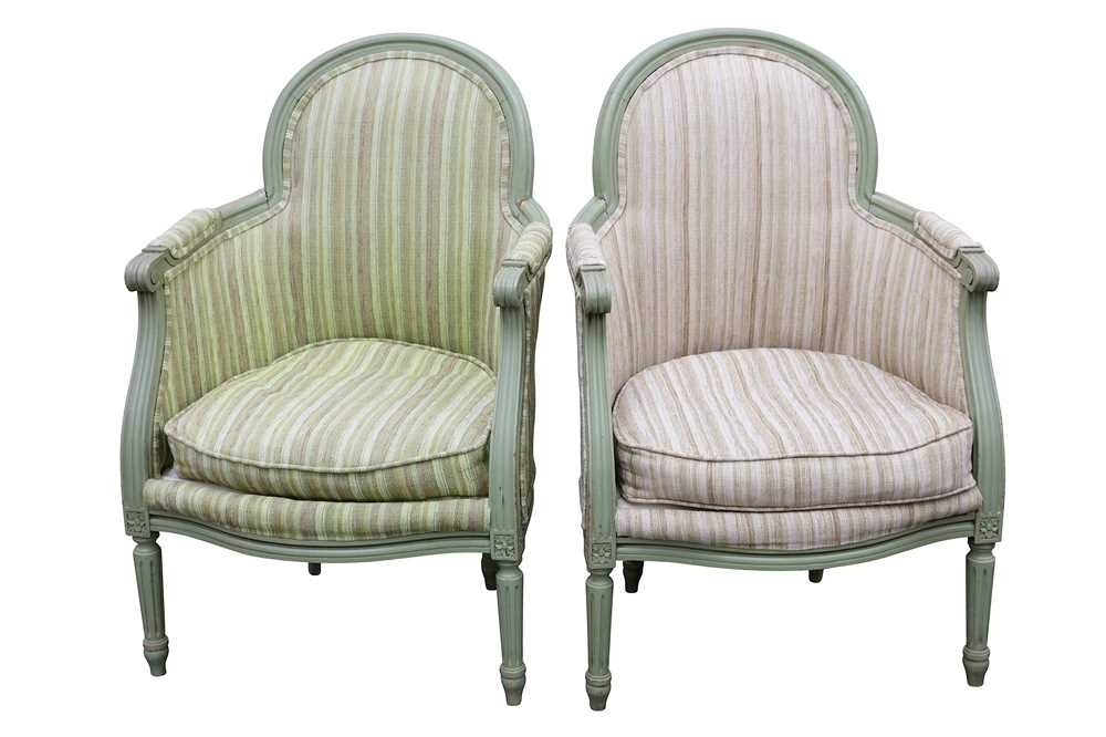 Lot 472 - A pair of late 19th to early 20th Century French Armchairs