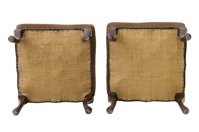 Lot 492 - A pair of 18th Century style walnut footstools