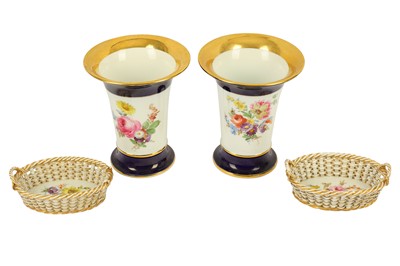 Lot 379 - A pair of 20th Century Meissen porcelain vases
