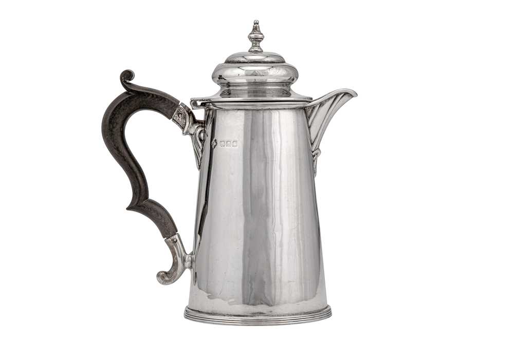 Lot 320 - A George V sterling silver hot milk pot, London 1918 by Horace Woodward & Co Ltd