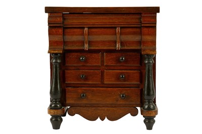 Lot 351 - An apprentice piece oak scotch chest
