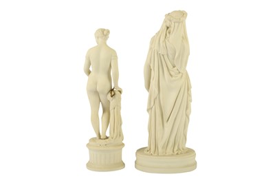 Lot 362 - After Hiram Powers, a Copeland or possibly Minton Parian ware figure of 'The Greek Slave'