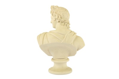 Lot 363 - After C. Delpech, a 19th century parian bust of Apollo