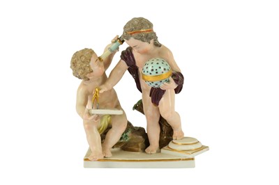 Lot 366 - A 19th Century German porcelain figural group, emblematic of astrology