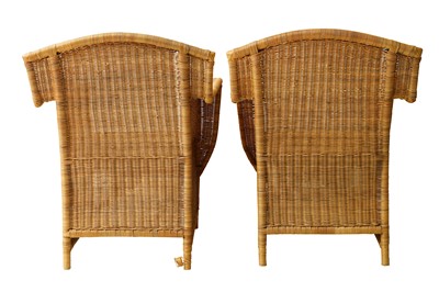 Lot 521 - A pair of wicker armchairs
