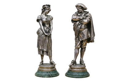Lot 182 - A Pair of Antique French Silvered Figures