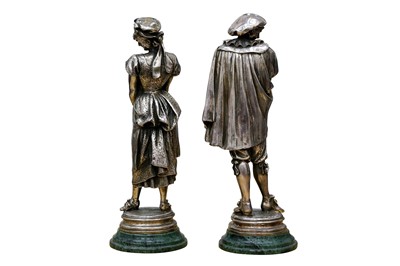 Lot 182 - A Pair of Antique French Silvered Figures
