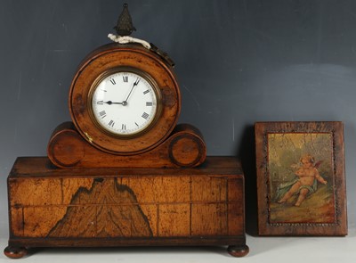 Lot 153 - Rosewood cased mantel clock, French brass...