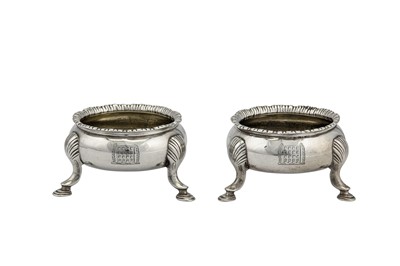 Lot 283 - A pair of George III Irish sterling silver salts, Dublin circa 1770 by Richard Williams